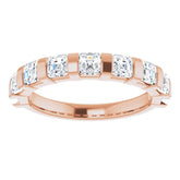 14K Rose 1 3/8 CTW Natural Diamond Anniversary Band