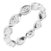 14K White 1/2 CTW Natural Diamond Eternity Band Size 7