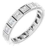 14K White 5/8 CTW Natural Diamond Eternity Band Size 7