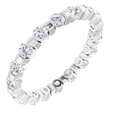 Platinum 1 CTW Natural Diamond Eternity Band Size 7