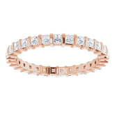 14K Rose 3/4 CTW Natural Diamond Eternity Band Size 7