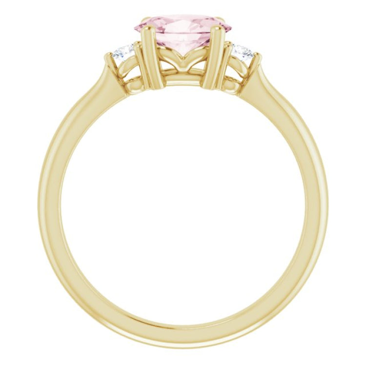 14K Yellow 7x5 mm Oval Natural Pink Morganite & .08 CTW Natural Diamond Ring 14K Yellow 7x5 mm Oval Natural Pink Morganite & .08 CTW Natural Diamond Ring