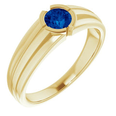 14K Yellow Lab-Grown Blue Sapphire Ring 14K Yellow Lab-Grown Blue Sapphire Ring