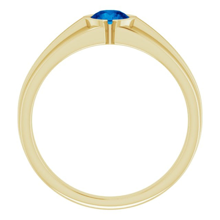 14K Yellow Lab-Grown Blue Sapphire Ring 14K Yellow Lab-Grown Blue Sapphire Ring