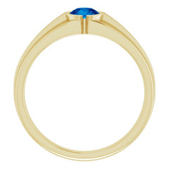14K Yellow Lab-Grown Blue Sapphire Ring 14K Yellow Lab-Grown Blue Sapphire Ring