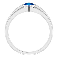 Platinum Lab-Grown Blue Sapphire Ring Platinum Lab-Grown Blue Sapphire Ring