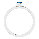 Platinum 4 mm Lab-Grown Blue Sapphire Ring