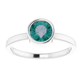 Platinum 6 mm Lab-Grown Alexandrite Ring