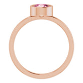 14K Rose 6 mm Natural Pink Tourmaline Ring