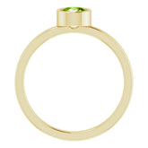 14K Yellow 5 mm Natural Peridot Ring