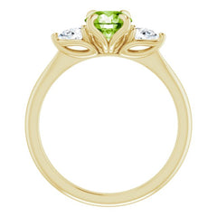 14K Yellow Natural Peridot & 1/4 CTW Natural Diamond Ring 14K Yellow Natural Peridot & 1/4 CTW Natural Diamond Ring