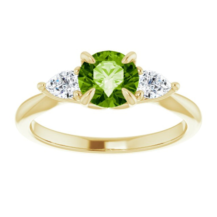 14K Yellow Natural Peridot & 1/4 CTW Natural Diamond Ring 14K Yellow Natural Peridot & 1/4 CTW Natural Diamond Ring