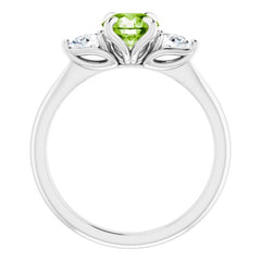 Platinum Natural Peridot & 1/4 CTW Natural Diamond Ring Platinum Natural Peridot & 1/4 CTW Natural Diamond Ring