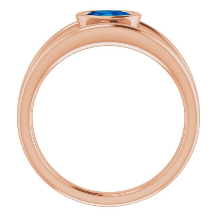 14K Rose Natural Blue Sapphire Ring 14K Rose Natural Blue Sapphire Ring