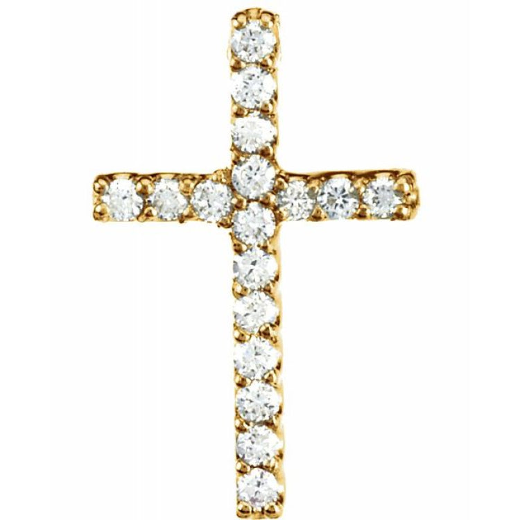 14K Yellow .06 CTW Natural Diamond Petite Cross Pendant 14K Yellow .06 CTW Natural Diamond Petite Cross Pendant