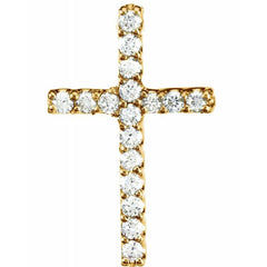 14K Yellow .06 CTW Natural Diamond Petite Cross Pendant 14K Yellow .06 CTW Natural Diamond Petite Cross Pendant