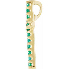 14K Yellow Natural Emerald Petite Cross Pendant 14K Yellow Natural Emerald Petite Cross Pendant