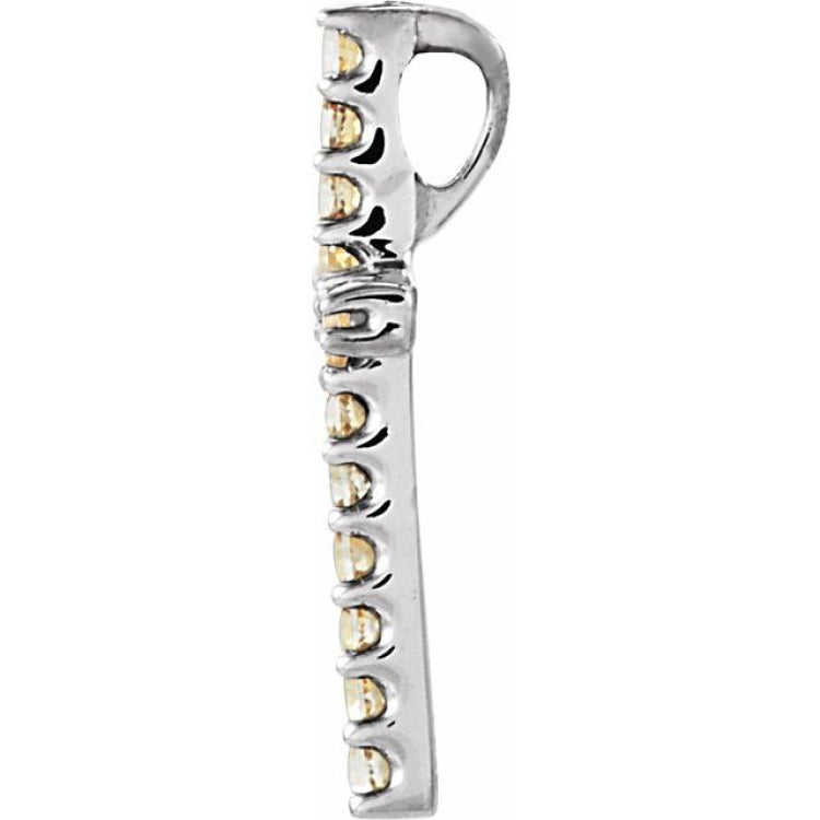 14K White Natural Yellow Sapphire Petite Cross Pendant 14K White Natural Yellow Sapphire Petite Cross Pendant