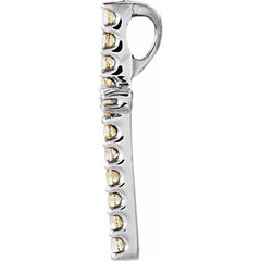 14K White Natural Yellow Sapphire Petite Cross Pendant 14K White Natural Yellow Sapphire Petite Cross Pendant