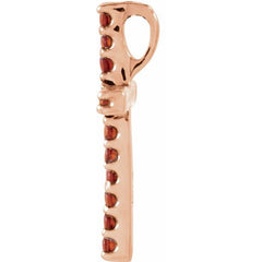 14K Rose Natural Mozambique Garnet Petite Cross Pendant 14K Rose Natural Mozambique Garnet Petite Cross Pendant