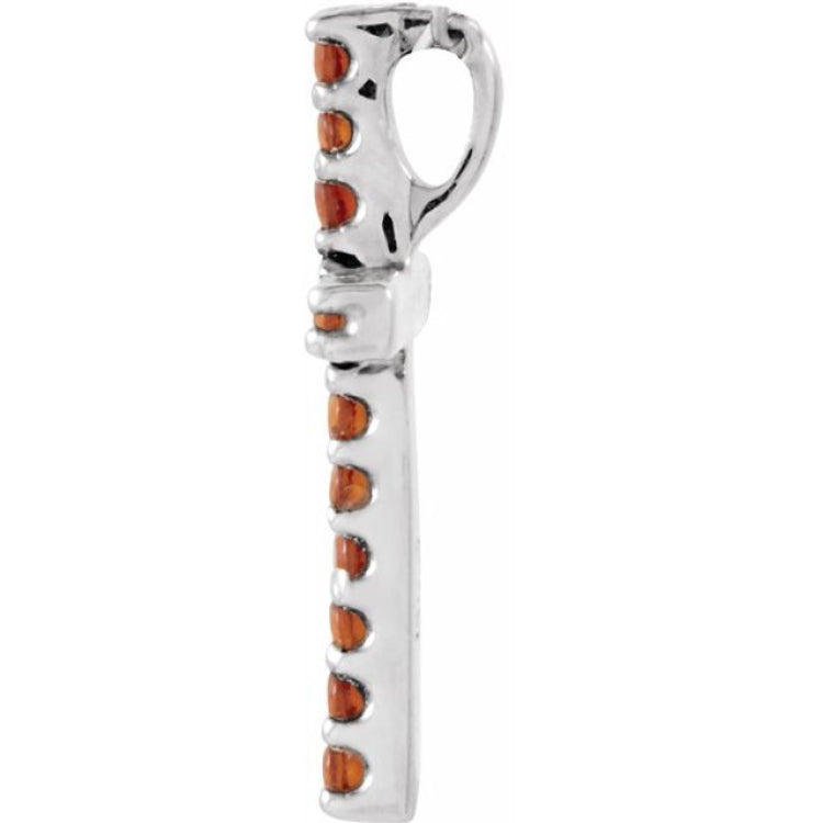 Platinum Natural Mozambique Garnet Petite Cross Pendant Platinum Natural Mozambique Garnet Petite Cross Pendant