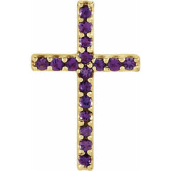 14K Yellow Natural Amethyst Petite Cross Pendant 14K Yellow Natural Amethyst Petite Cross Pendant