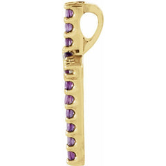 14K Yellow Natural Amethyst Petite Cross Pendant 14K Yellow Natural Amethyst Petite Cross Pendant
