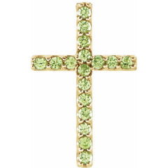 14K Yellow Natural Peridot Petite Cross Pendant 14K Yellow Natural Peridot Petite Cross Pendant