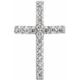 14K White .06 CTW Natural Diamond Petite Cross Pendant