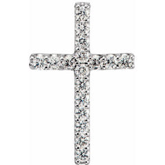 14K White .06 CTW Natural Diamond Petite Cross Pendant 14K White .06 CTW Natural Diamond Petite Cross Pendant