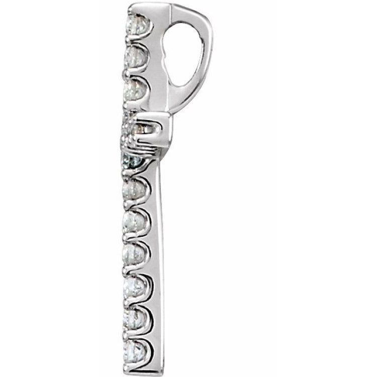 14K White .06 CTW Natural Diamond Petite Cross Pendant 14K White .06 CTW Natural Diamond Petite Cross Pendant