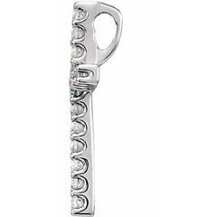 14K White .06 CTW Natural Diamond Petite Cross Pendant 14K White .06 CTW Natural Diamond Petite Cross Pendant