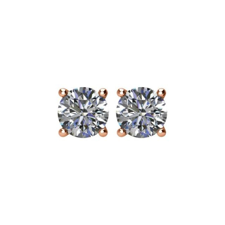 14K Rose 1 CTW Natural Diamond Stud Earrings 14K Rose 1 CTW Natural Diamond Stud Earrings