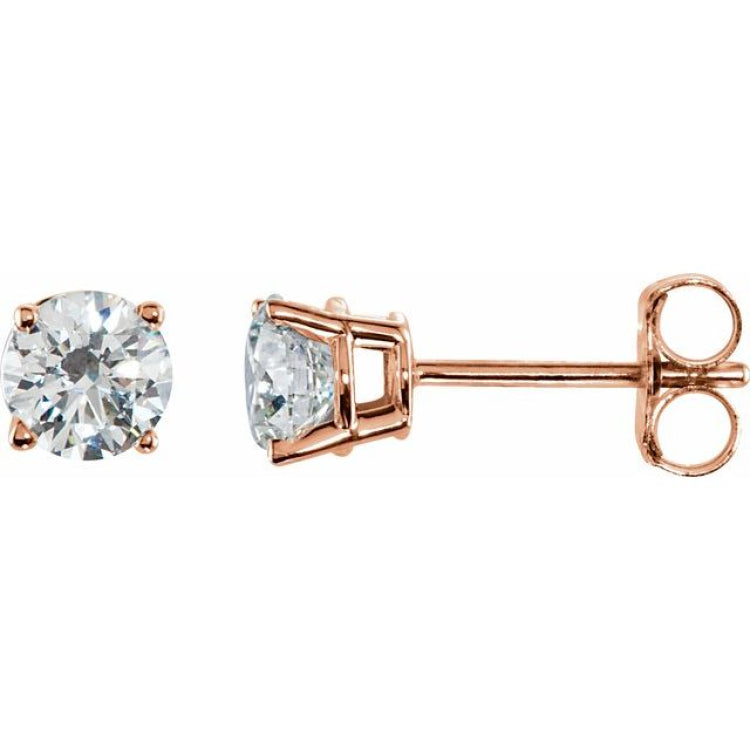14K Rose 1 1/2 CTW Natural Diamond Stud Earrings 14K Rose 1 1/2 CTW Natural Diamond Stud Earrings