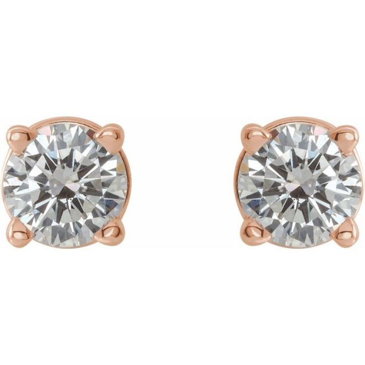 14K Rose 1 1/2 CTW Natural Diamond Stud Earrings 14K Rose 1 1/2 CTW Natural Diamond Stud Earrings