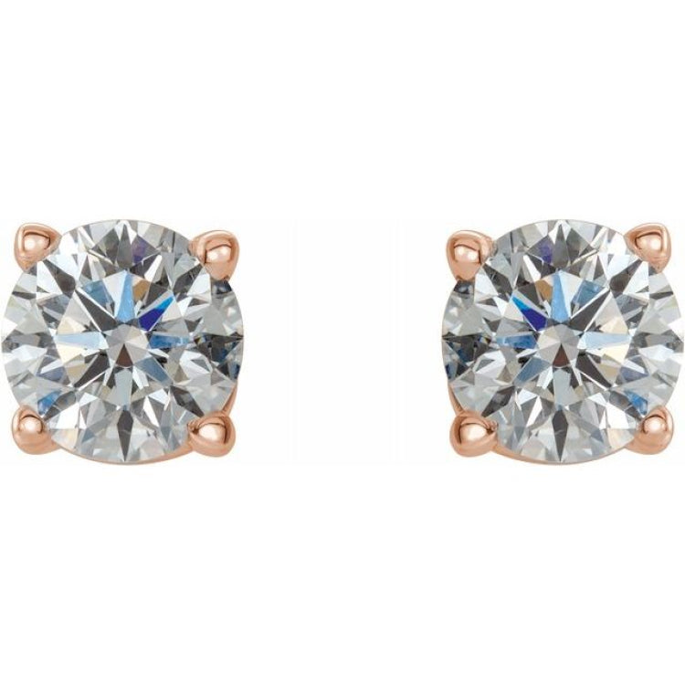 14K Rose 1 1/2 CTW Natural Diamond Stud Earrings 14K Rose 1 1/2 CTW Natural Diamond Stud Earrings