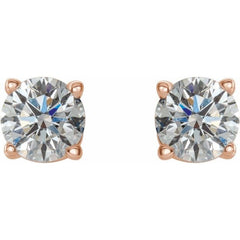 14K Rose 1 1/2 CTW Natural Diamond Stud Earrings 14K Rose 1 1/2 CTW Natural Diamond Stud Earrings