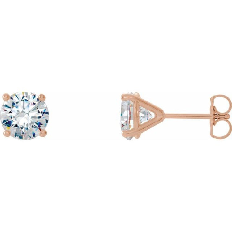 14K Rose 1 1/2 CTW Natural Diamond Cocktail-Style Earrings 14K Rose 1 1/2 CTW Natural Diamond Cocktail-Style Earrings