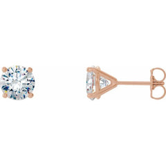 14K Rose 1 1/2 CTW Natural Diamond Cocktail-Style Earrings 14K Rose 1 1/2 CTW Natural Diamond Cocktail-Style Earrings