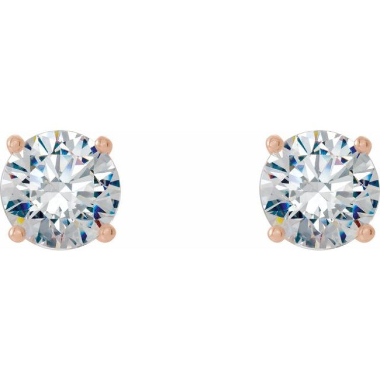 14K Rose 1 1/2 CTW Natural Diamond Cocktail-Style Earrings 14K Rose 1 1/2 CTW Natural Diamond Cocktail-Style Earrings