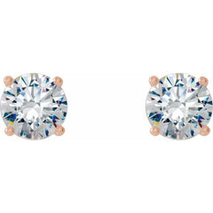 14K Rose 1 1/2 CTW Natural Diamond Cocktail-Style Earrings 14K Rose 1 1/2 CTW Natural Diamond Cocktail-Style Earrings