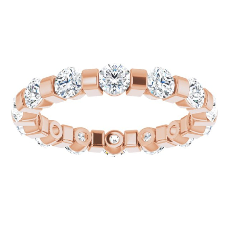 14K Rose 1 1/2 CTW Natural Diamond Eternity Band Size 5 14K Rose 1 1/2 CTW Natural Diamond Eternity Band Size 5