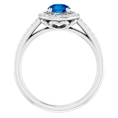 14K White Lab-Grown Blue Sapphire & 1/3 CTW Natural Diamond Ring 14K White Lab-Grown Blue Sapphire & 1/3 CTW Natural Diamond Ring