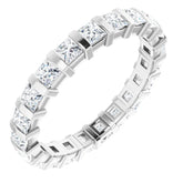 14K White 1 1/2 CTW Natural Diamond Eternity Band Size 6