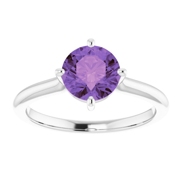 14K White Natural Amethyst Ring 14K White Natural Amethyst Ring