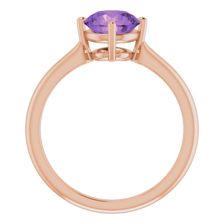 14K Rose Natural Amethyst Ring 14K Rose Natural Amethyst Ring