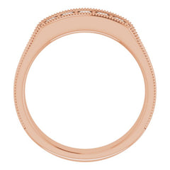 14K Rose 1/2 CTW Natural Diamond Milgrain Band 14K Rose 1/2 CTW Natural Diamond Milgrain Band
