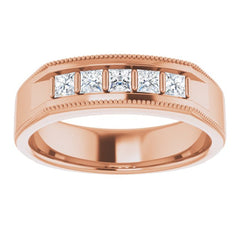 14K Rose 1/2 CTW Natural Diamond Milgrain Band 14K Rose 1/2 CTW Natural Diamond Milgrain Band