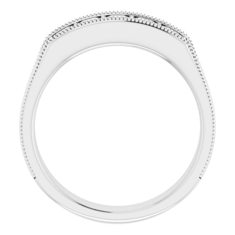 14K White 3/4 CTW Natural Diamond Milgrain Band 14K White 3/4 CTW Natural Diamond Milgrain Band
