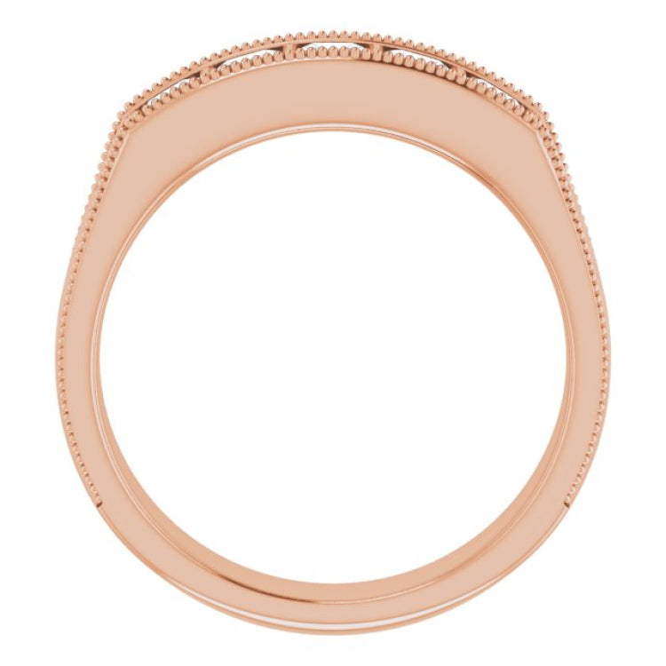 14K Rose 1 CTW Natural Diamond Milgrain Band 14K Rose 1 CTW Natural Diamond Milgrain Band